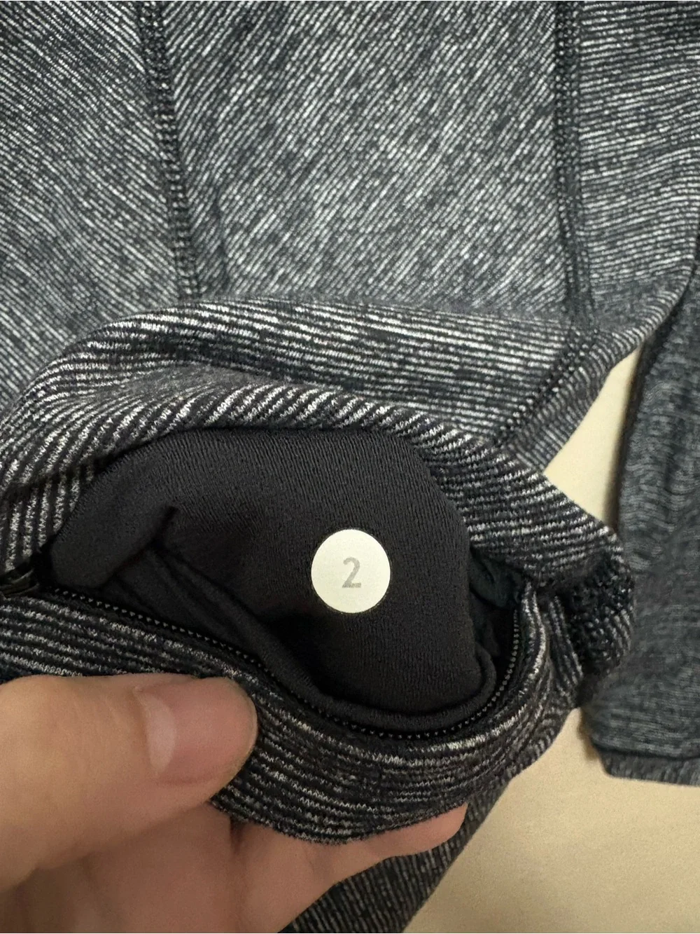 Lululemon Race Your Pace Long Sleeve Wee Stripe Black Heathered Black Size 2